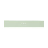 Bandeau De Faire-part Monogramme rustique vert solide Mariage personnali (Plat)