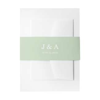 Bandeau De Faire-part Monogramme rustique vert solide Mariage personnali