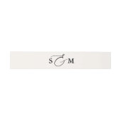Bandeau De Faire-part Monogramme Script Esperluette Élégant (Plat)