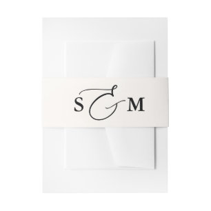 Bandeau De Faire-part Monogramme Script Esperluette Élégant