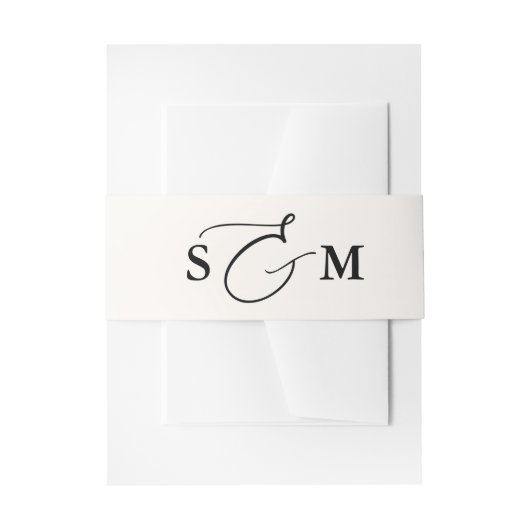 Bandeau De Faire-part Monogramme Script Esperluette Élégant (Devant example)