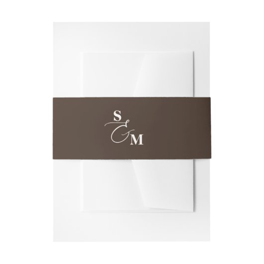 Bandeau De Faire-part Monogramme Script Esperluette Mariage Classique (Devant example)