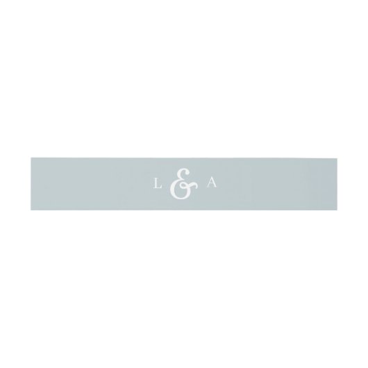 Bandeau De Faire-part Monogramme simple Dusty Blue Wedding (Plat)