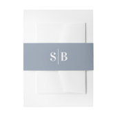 Bandeau De Faire-part Monogramme simple Dusty Mariage bleu (Devant example)