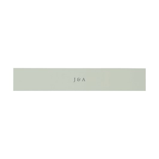 Bandeau De Faire-part Monogramme simple Élégant Eucalyptus Vert (Plat)