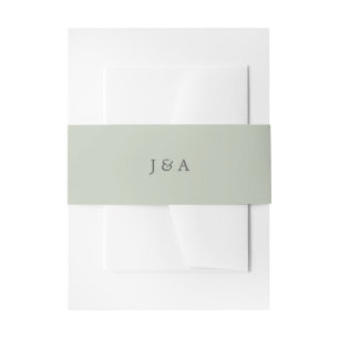 Bandeau De Faire-part Monogramme simple Élégant Eucalyptus Vert