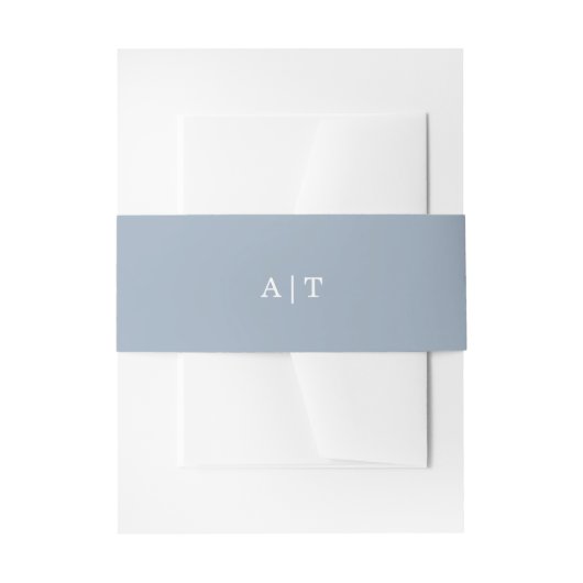 Bandeau De Faire-part Monogramme simple Mariage bleu Dusty (Devant example)