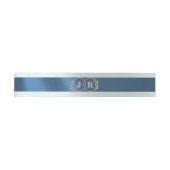 Bandeau De Faire-part Monogramme sur ruban - Bleu (Plat)