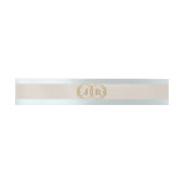 Bandeau De Faire-part Monogramme sur ruban - Crème (Plat)