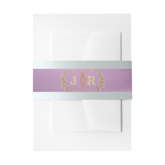 Bandeau De Faire-part Monogramme sur ruban - Lavande (Devant example)
