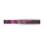 Bandeau De Faire-part Monogramme sur ruban - prune (Plat)