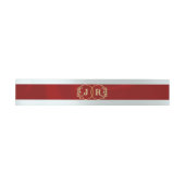 Bandeau De Faire-part Monogramme sur ruban - Rouge (Plat)