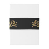 Bandeau De Faire-part Monogramme traditionnel Noir Crest Mariage classiq (Dos Example)