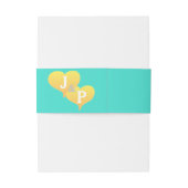 Bandeau De Faire-part Monogramme turquoise (Dos Example)