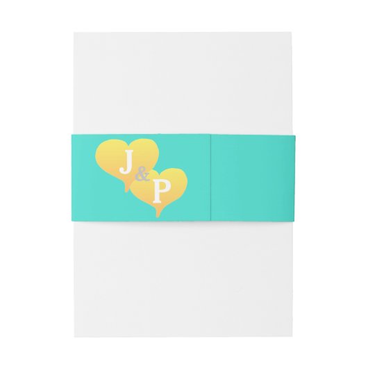 Bandeau De Faire-part Monogramme turquoise (Dos Example)