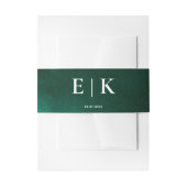 Bandeau De Faire-part Monogramme Vert Émeraude (Devant example)