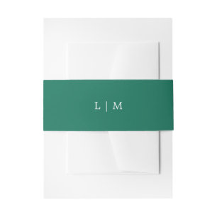 Bandeau De Faire-part Monogramme vert émeraude simple Mariage élégant
