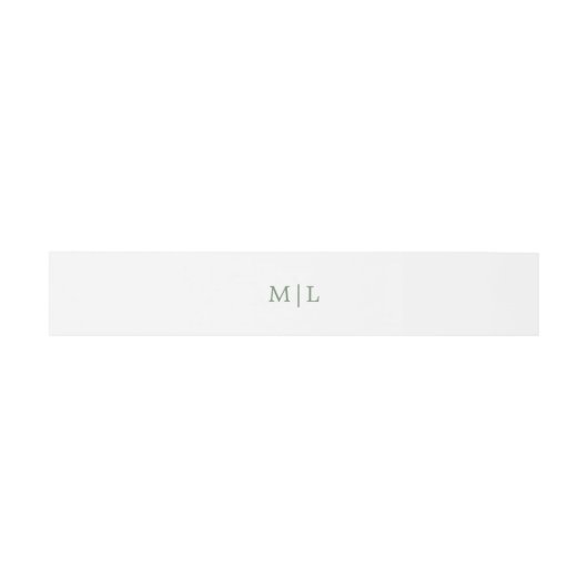 Bandeau De Faire-part Monogramme vert et blanc Mariage simple (Plat)