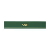Bandeau De Faire-part Monogramme vert et or (Plat)