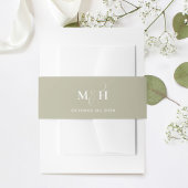 Bandeau De Faire-part Monogramme vert mariage classique simple taille