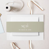 Bandeau De Faire-part Monogramme vert mariage classique simple taille