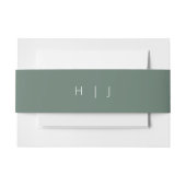 Bandeau De Faire-part Monogramme vert moderne Invitation Bande de ventre (Devant Example)
