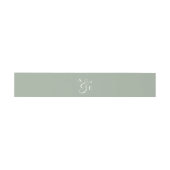 Bandeau De Faire-part Monogramme vert Sage Ampersand de script (Plat)