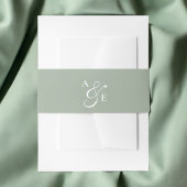 Bandeau De Faire-part Monogramme vert Sage Ampersand de script