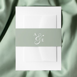 Bandeau De Faire-part Monogramme vert Sage Ampersand de script
