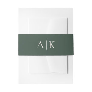 Bandeau De Faire-part Monogramme vert simple et moderne Mariage de ton t