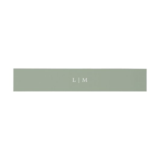 Bandeau De Faire-part Monogramme vert simple Mariage élégant minimal (Plat)