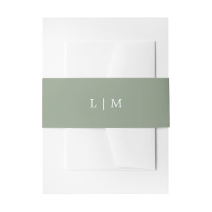 Bandeau De Faire-part Monogramme vert simple Mariage élégant minimal