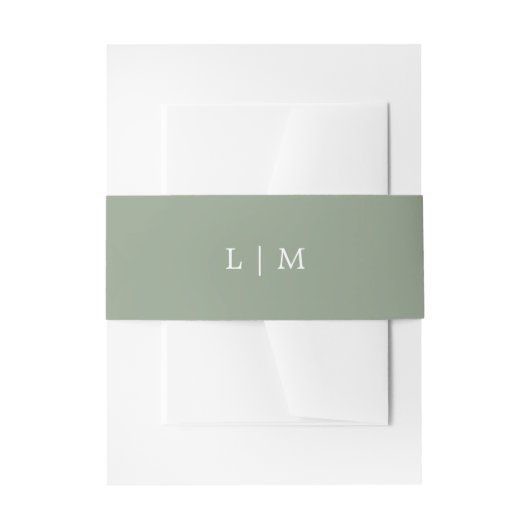Bandeau De Faire-part Monogramme vert simple Mariage élégant minimal (Devant example)