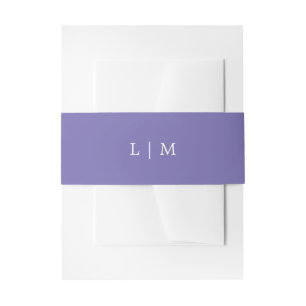 Bandeau De Faire-part Monogramme violet simple Mariage élégant minimal