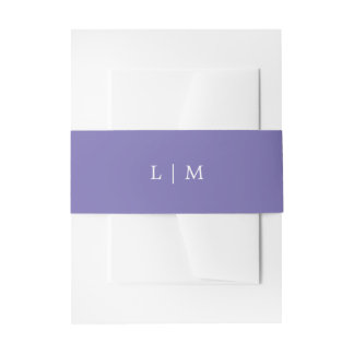 Bandeau De Faire-part Monogramme violet simple Mariage élégant minimal