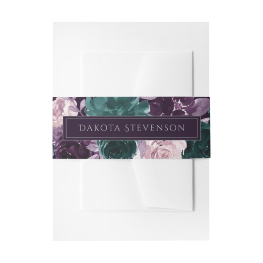 Bandeau De Faire-part Moody Boho | Grotte foncée pourpre et Turquoise (Devant example)