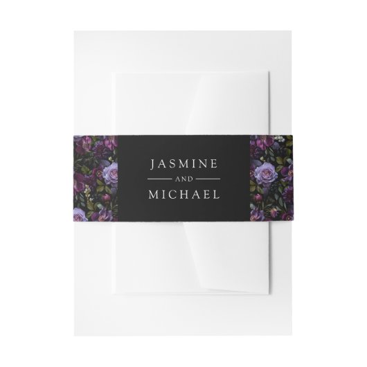 Bandeau De Faire-part Moody Gothic Purple Floral Mariage (Devant example)