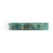 Bandeau De Faire-part Moody Ink Emerald Gold ID Abstrait988 (Plat)