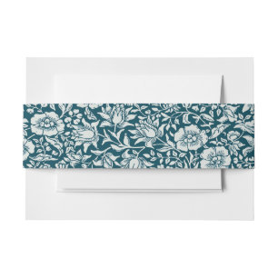 Bandeau De Faire-part Morris Vintage bleu & blanc motif floral