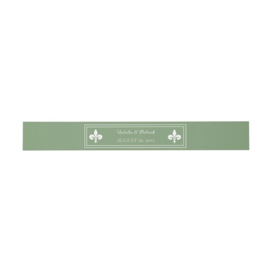 Bandeau De Faire-part Moss Green Fleur de Lis Mariage (Plat)