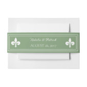 Bandeau De Faire-part Moss Green Fleur de Lis Mariage (Devant Example)