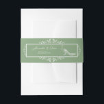 Bandeau De Faire-part Moss Green Peacock fleurit<br><div class="desc">Personnalisez votre papeterie mariage pour les invités avec un ensemble de Moss Green Peacock Flourish Faire-part de mariage Belly Band. Le design de la bande de ventre est orné d'un élégant paon orné de fleurs. Personnalisez avec les noms du marié et de la mariée avec la date du mariage. Papier...</div>