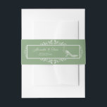 Bandeau De Faire-part Moss Green Peacock fleurit<br><div class="desc">Personnalisez votre papeterie mariage pour les invités avec un ensemble de Moss Green Peacock Flourish Faire-part de mariage Belly Band. Le design de la bande de ventre est orné d'un élégant paon orné de fleurs. Personnalisez avec les noms du marié et de la mariée avec la date du mariage. Papier...</div>