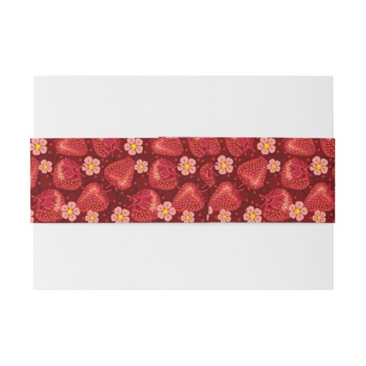 Bandeau De Faire-part Motif 2 2 de fraise (Dos exemple)