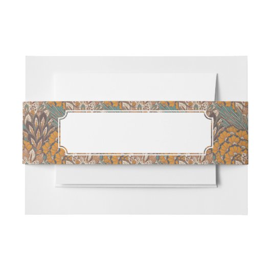 Bandeau De Faire-part Motif abstrait de plume de paon (Devant Example)