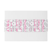 Bandeau De Faire-part Motif avec des coeurs et des fleurs (Dos exemple)