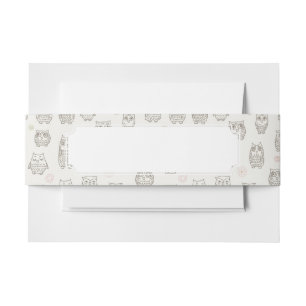 Bandeau De Faire-part Motif avec des hiboux