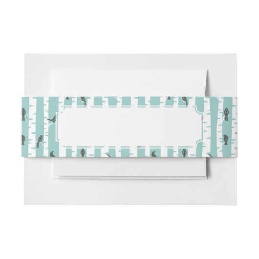 Bandeau De Faire-part Motif avec des oiseaux et des arbres (Devant Example)