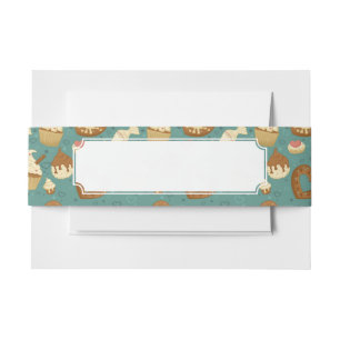 Bandeau De Faire-part Motif avec des petits gâteaux et des sucreries