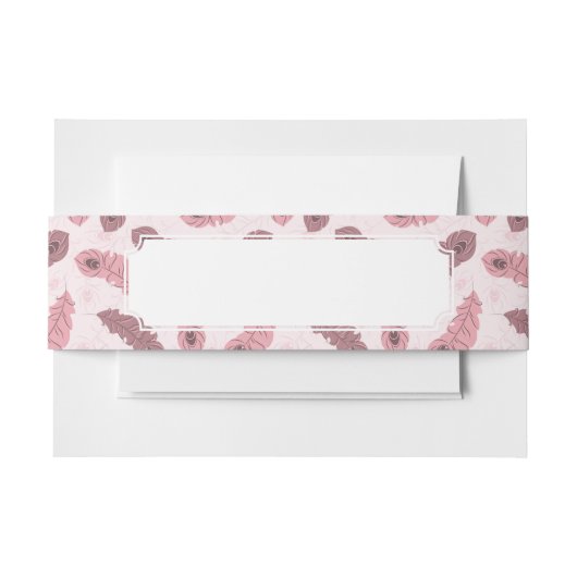 Bandeau De Faire-part motif avec des plumes de paon (Devant Example)